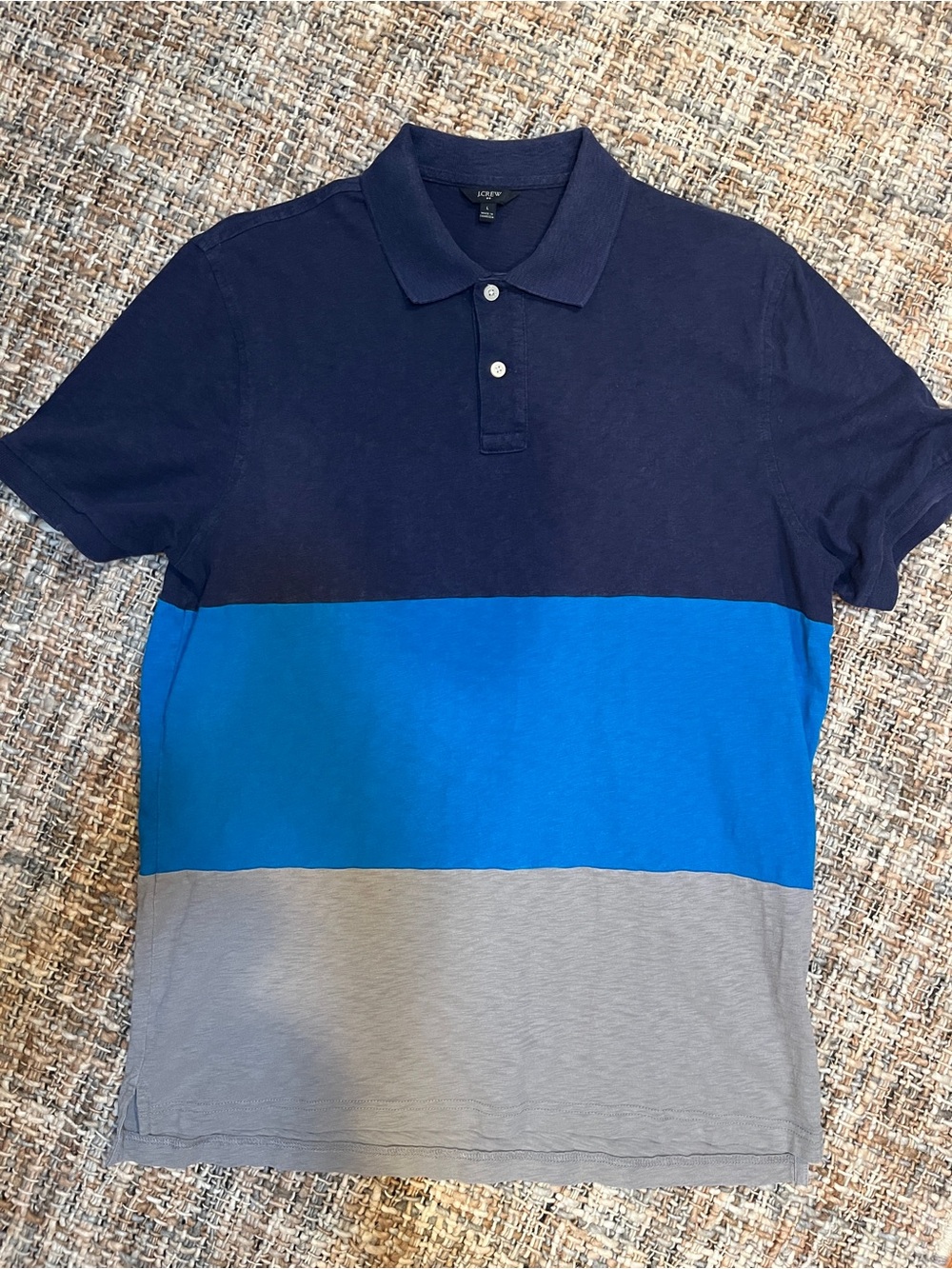 J. Crew Men’s Striped Polo Shirt - Size Large